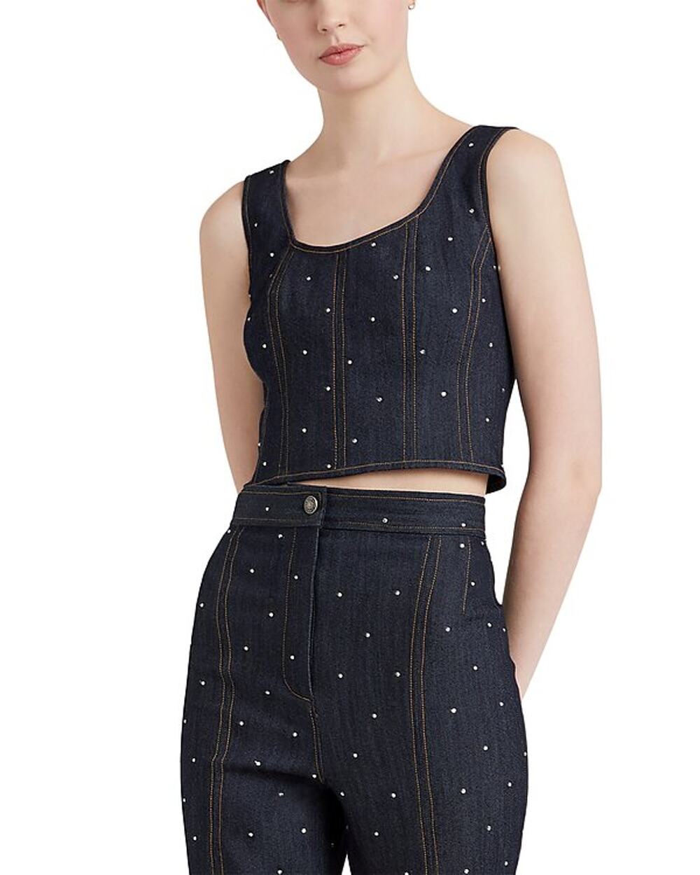 Cinq A Sept Embellished Blue Ora Bustier Top Size M